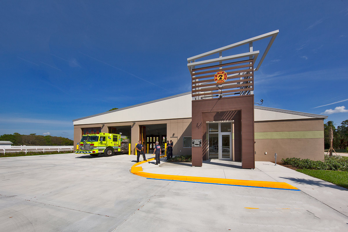 Architectiural view of Palm Beach Gardens fire and rescue.